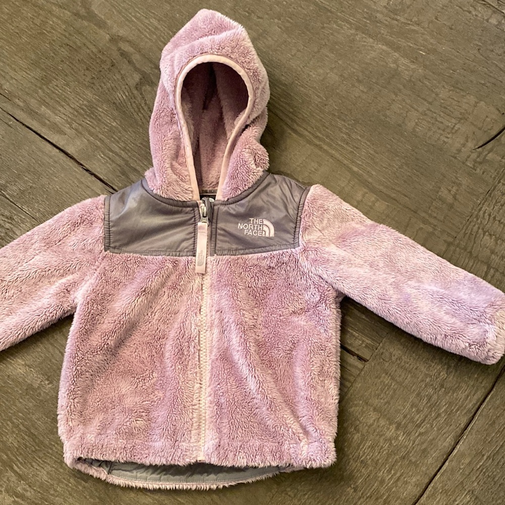 North Face infant oso jacket, 6-12 months full-zip, color Purdy Pink(muted pink)